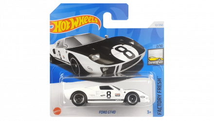 Машинка Базовая Hot Wheels Ford GT40 Factory Fresh 1:64 HTC51 White - Retromagaz, image 1