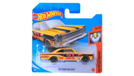 Машинка Базова Hot Wheels '65 Ford Galaxie Treasure Hunts Muscle Mania 1:64 GTC98 Yellow - Retromagaz, image 1