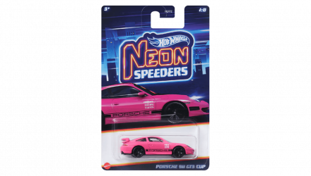 Тематическая Машинка Hot Wheels Porsche 911 GT3 Cup Neon Speeders 1:64 HLH72/HRW75 Pink - Retromagaz, image 5