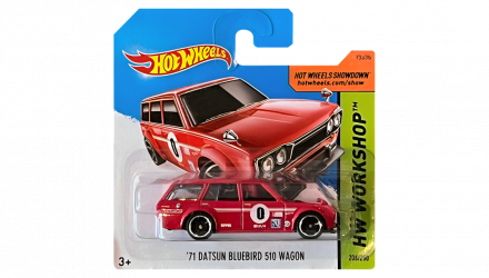 Машинка Базовая Hot Wheels '71 Datsun Bluebird 510 Wagon Workshop 1:64 BFD77 Red - Retromagaz, image 1