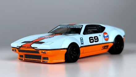 Машинка Premium Hot Wheels 2шт De Tomaso Pantera Gulf та Транспортер Second Story Lorry Team Transport 1:64 FLF56/HKF43 Blue - Retromagaz, image 2