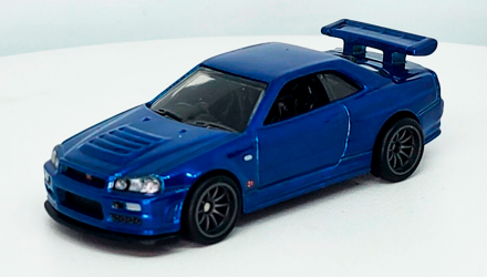 Машинка Premium Hot Wheels Nissan Skyline GTR (BNR34) Fast & Furious 1:64 GRL84 Metallic Blue - Retromagaz, image 2