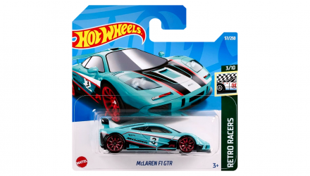 Машинка Базовая Hot Wheels McLaren F1 GTR Retro Racers 1:64 HCW37 Light Blue - Retromagaz, image 1