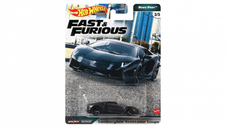 Машинка Premium Hot Wheels Lamborghini Aventador Coupe Fast & Furious 1:64 GXV65 Black - Retromagaz, image 1