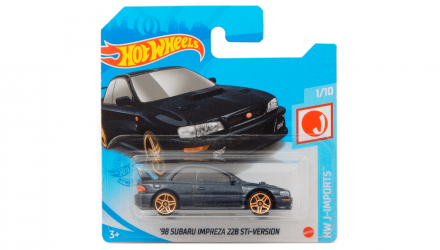 Машинка Базовая Hot Wheels '98 Subaru Impreza 22B STi-Version J-Imports 1:64 GTC74 Grey - Retromagaz, image 1