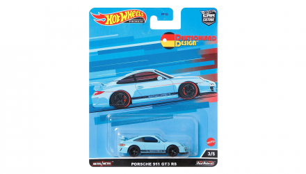 Машинка Premium Hot Wheels Porsche 911 GT3 RS Deutschland Design 1:64 HCJ94 Light Blue - Retromagaz, image 1