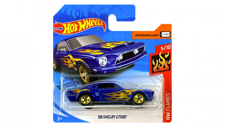 Машинка Базовая Hot Wheels '68 Shelby GT500 Flames 1:64 GHD60 Blue - Retromagaz, image 1