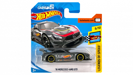 Машинка Базовая Hot Wheels '16 Mercedes-AMG GT3 Project CARS 2 Legends of Speed 1:64 FJV46 Dark Grey - Retromagaz, image 1