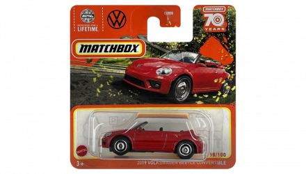 Машинка Большой Город Matchbox 2019 Volkswagen Beetle Convertible Highway 1:64 HLD14 Red - Retromagaz, image 1