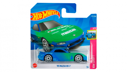 Машинка Базовая Hot Wheels '95 Mazda RX-7 Fast & Furious Drift 1:64 HCV86 Blue - Retromagaz, image 1