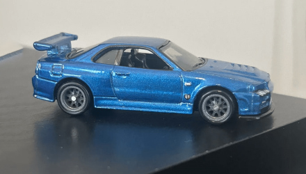 Машинка Premium Hot Wheels Nissan Skyline GT-R (R34) Fast & Furious Rep. Entertainment 1:64 DWJ88 Blue - Retromagaz, image 1