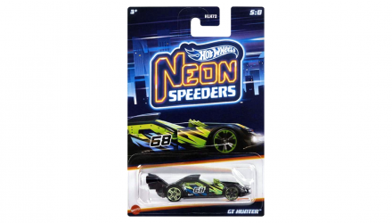 Тематична Машинка Hot Wheels GT Hunter Neon Speeders 1:64 HLH72/HLH77 Black - Retromagaz, image 1