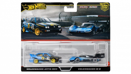 Машинка Premium Hot Wheels 2шт Volkswagen Jetta MK3 / ID R 2-Packs 1:64 HRR83 Blue - Retromagaz, image 5