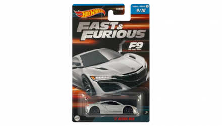 Тематическая Машинка Hot Wheels '17 Acura NSX Fast & Furious 1:64 HNR88/HNT19 Silver - Retromagaz, image 1