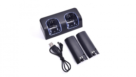 Зарядное Устройство RMC Wii Dual-Seat Charger + 2 Аккумуляторы Black 0.5m Новый - Retromagaz, image 1