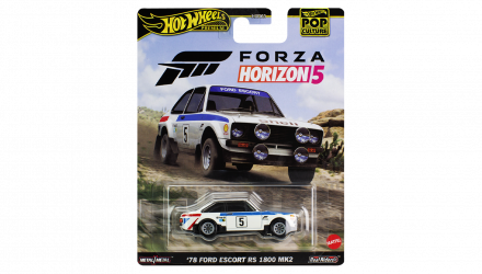 Машинка Premium Hot Wheels Ford Escort RS Forza Horizon 5 Pop Culture 1:64 HKC23 White - Retromagaz, image 1