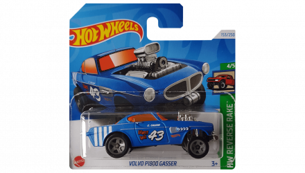 Машинка Базовая Hot Wheels Volvo P1800 Gasser Reverse Rake 1:64 HTB92 Blue - Retromagaz, image 1