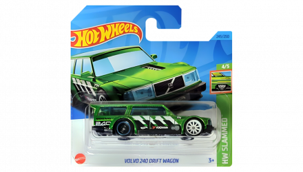 Машинка Базовая Hot Wheels Volvo 240 Drift Wagon Super Treasure Hunt STH Slammed 1:64 HKL19 Green - Retromagaz, image 1