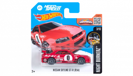 Машинка Базовая Hot Wheels Nissan Skyline GT-R (R34) Need for Speed Nightburnerz 1:64 DHP63 Red - Retromagaz, image 1