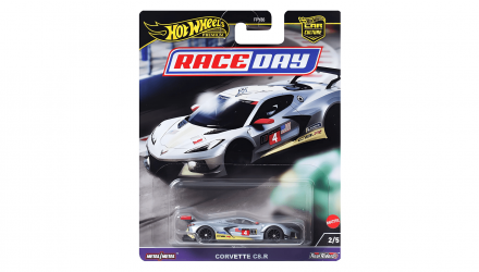 Машинка Premium Hot Wheels Corvette C8.R Race Day 1:64 HRV95 Silver - Retromagaz, image 1