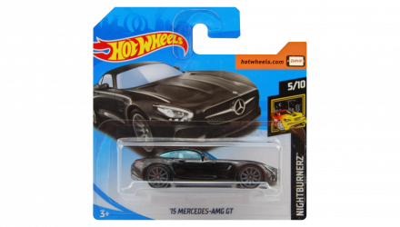 Машинка Базова Hot Wheels '15 Mercedes-AMG GT Nightburnerz 1:64 FJX68 Black - Retromagaz, image 1