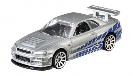 Тематична Машинка Hot Wheels Nissan Skyline GT-R (BNR34) Fast & Furious 1:64 GRP56 Silver - Retromagaz, image 2