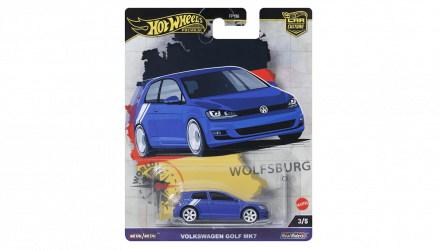 Машинка Premium Hot Wheels Volkswagen Golf Mk7 World Tour 1:64 HRV79 Blue - Retromagaz, image 5