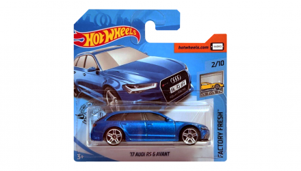 Машинка Базовая Hot Wheels '17 Audi RS 6 Avant Factory Fresh 1:64 FYC11 Metallic Blue - Retromagaz, image 1