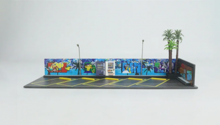 Діорама G-Fans Beach Parking Пляжна Парковка з Графіті та Підсвіткою 1:64 Blue - Retromagaz, image 3