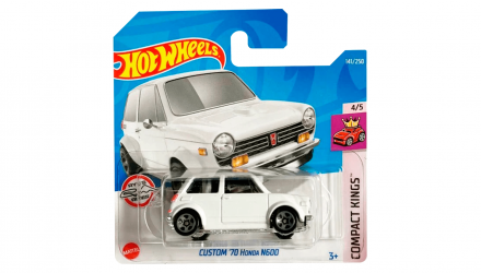 Машинка Базова Hot Wheels Custom '70 Honda N600 Compact Kings 1:64 HCT75 White - Retromagaz, image 1