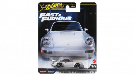 Машинка Premium Hot Wheels Porsche 911 Carrera RS 3.8 Fast & Furious 1:64 HRT97 Grey - Retromagaz, image 1