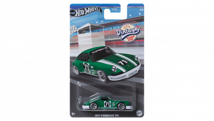 Тематическая Машинка Hot Wheels 1971 Porsche 911 Vintage Racing Club 1:64 HRT81/HRV04 Green - Retromagaz, image 1