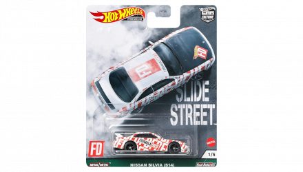 Машинка Premium Hot Wheels Nissan Silvia (S14) Slide Street 1:64 GRJ82 White - Retromagaz, image 1