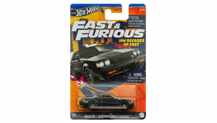 Тематическая Машинка Hot Wheels Buick Grand National Decades of Fast & Furious 1:64 HNR88/HRW43 Black - Retromagaz, image 1