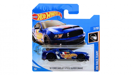 Машинка Базова Hot Wheels '10 Ford Shelby GT500 Super Snake Race Team 1:64 FYC74 Blue - Retromagaz, image 1