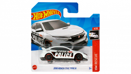 Машинка Базовая Hot Wheels 2018 Honda Civic Type R Rescue 1:64 HKJ21 White - Retromagaz, image 1