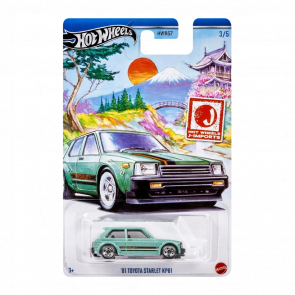 Тематическая Машинка Hot Wheels `81 Toyota Starlet KP61 J-Imports 1:64 HWR57/HRT02 Green - Retromagaz