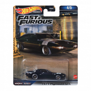 Машинка Premium Hot Wheels 1971 Plymouth GTX Fast & Furious 1:64 HNW46/HNW55 Black