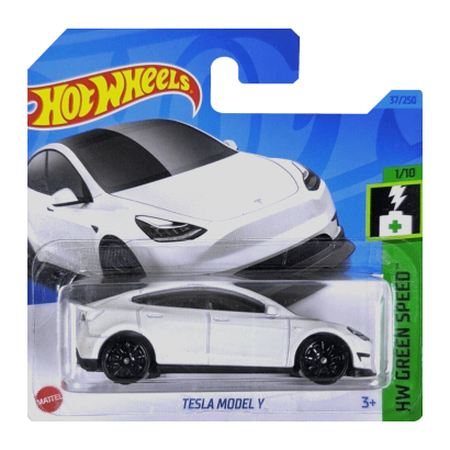 Машинка Базовая Hot Wheels Tesla Model Y Green Speed 1:64 HKG28 White - Retromagaz