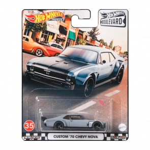 Машинка Premium Hot Wheels Custom '70 Chevy Nova Boulevard 1:64 GRM04 Grey - Retromagaz