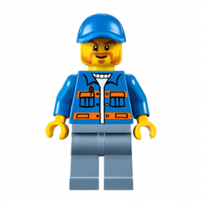 Фігурка Lego Construction 973pb0551 Blue Jacket with Pockets and Orange Stripes City cty0610 1 Б/У