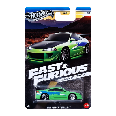 Тематична Машинка Hot Wheels 1995 Mitsubishi Eclipse Brian O'Conner Fast & Furious 1:64 JBY29 Green - Retromagaz