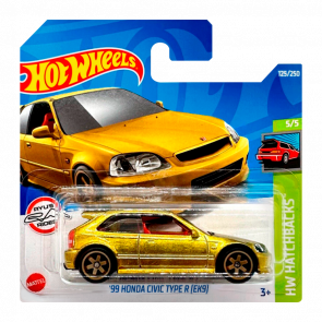 Машинка Базовая Hot Wheels '99 Honda Civic Type R (EK9) Super Treasure Hunt STH Hatchbacks 1:64 HCY12 Gold - Retromagaz