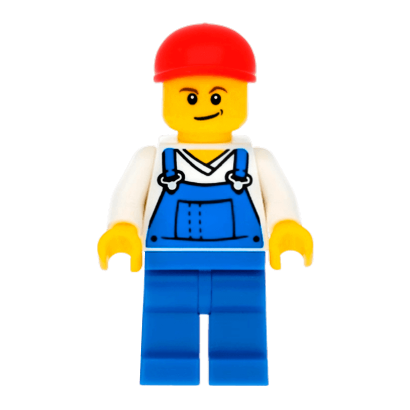 Фігурка Lego People 973pb0649 Overalls Blue over V-Neck Shirt City cty0320 Б/У - Retromagaz