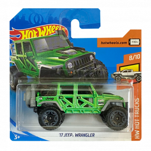 Машинка Базовая Hot Wheels '17 Jeep Wrangler Hot Trucks 1:64 FJY56 Green - Retromagaz