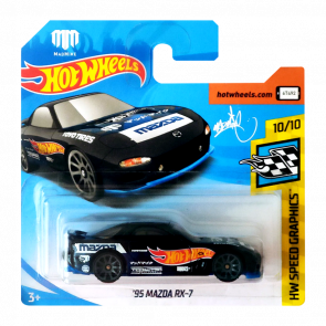 Машинка Базовая Hot Wheels '95 Mazda RX-7 Mad Mike Speed Graphics 1:64 FYD04 Black - Retromagaz