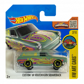 Машинка Базовая Hot Wheels Custom '69 Volkswagen Squareback Art Cars 1:64 DHR85 Green - Retromagaz