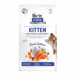 Сухий Корм для Котів Brit Care Kitten Gentle Digestion Strong Immunity Лосось 400g - Retromagaz