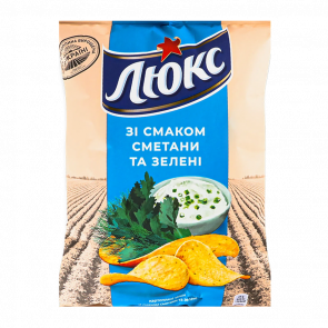 Чипсы Люкс со Вкусом Сметаны и Зелени 125g - Retromagaz