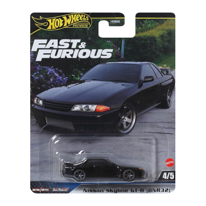 Машинка Premium Hot Wheels Nissan Skyline GT-R (BNR32) Fast & Furious 1:64 HYP69 Black - Retromagaz